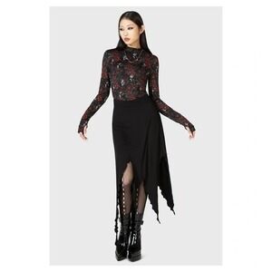 killstar Creeping willow midi skirt